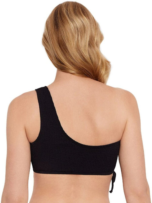 Salt + Cove Size Medium Black One-Shoulder Side-Cinch Bikini Top NWT