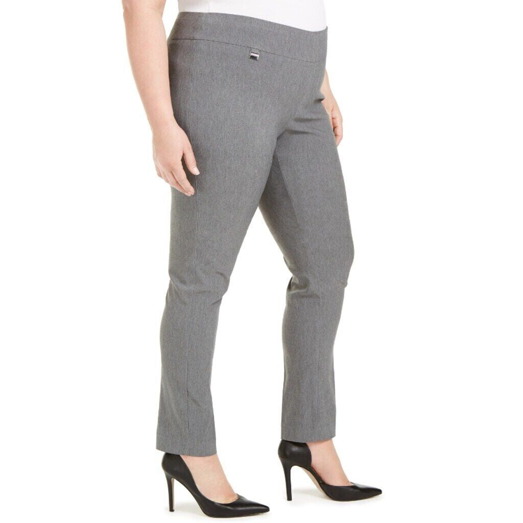 Alfani Plus Size Grey Tummy-Control Pull-On Stretchy Dress Skinny Pants NWT