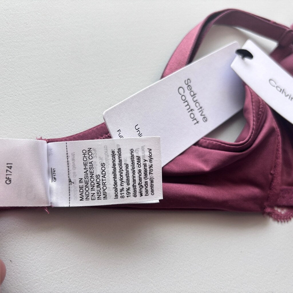 Calvin Klein Women's Size 32B Seductive Comfort With Lace Full Coverage Bra NWT