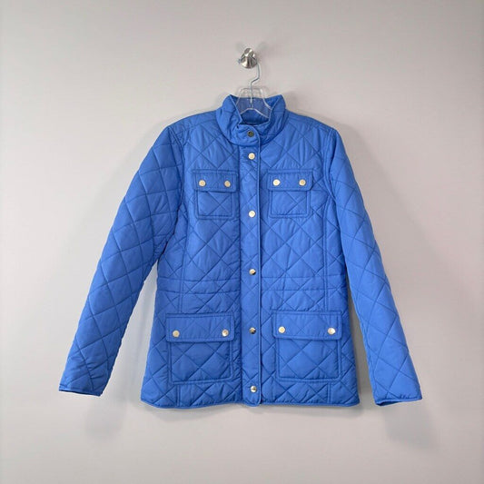 Charter Club Women's Small Blue Quilted Puffer Collared Jacket NWT