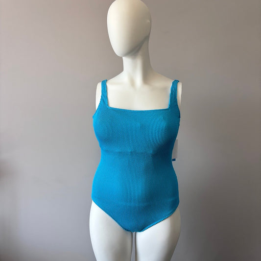 Bleu by Rod Beattie Women's Plus Size Blue Square-Neck One-Piece Swimsuit NWT