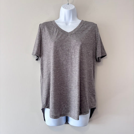 SHEIN Women's Size Large Heather Gray V-Neck T-Shirt Short Sleeve Casual NIB