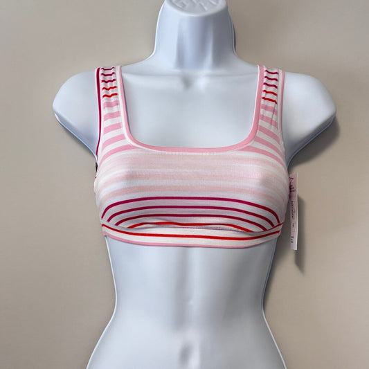 DKNY Women's Designer Pink & White Bralette / Sports Bar NWT