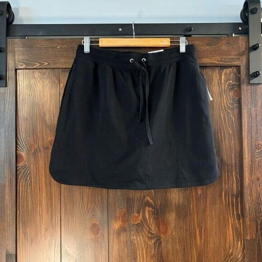 KAREN SCOTT Knit Black Draw-String Waist Skort NWT