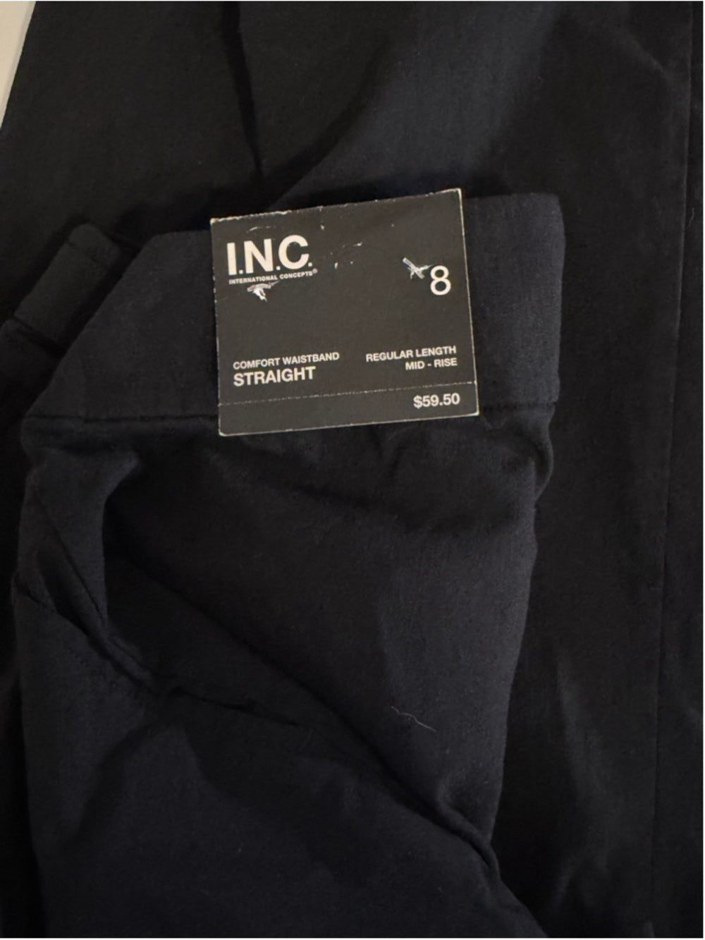 INC International Concepts Women's 8 Black Mid-Rise Bootcut Dress Pants NWT