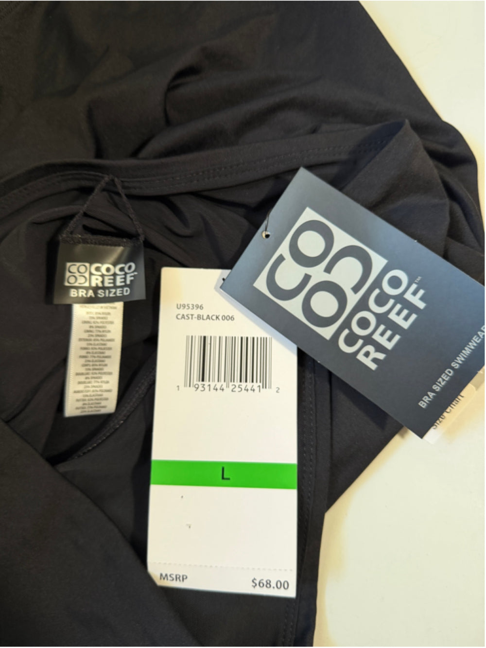 Coco Reef Women's Large Black Ultra-High Waist Swim Skort w/ Tummy Control NWT