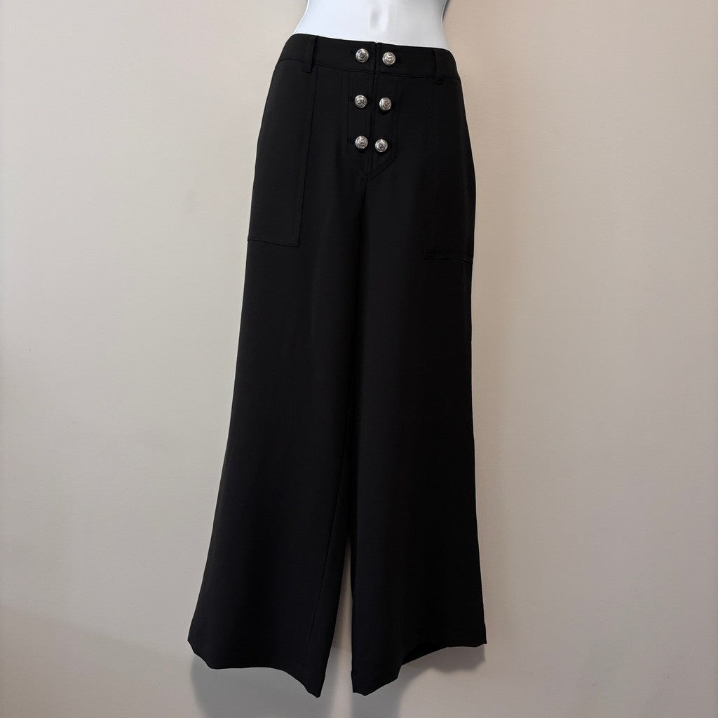 Karl Lagerfeld Paris Women's 8 Black Button-Front Ankle Dress Pants NWT