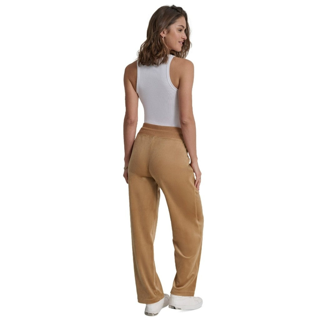 DKNY Jeans Women's Size Medium Petite Brown / Tan Pull-On Velour Pants NWT