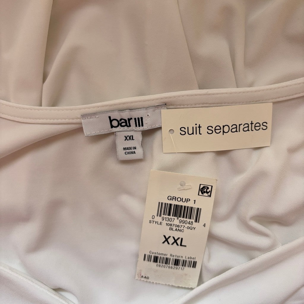 Bar III Women's XXL White Ruched Spaghetti Strap Camisole Tank Top NWT