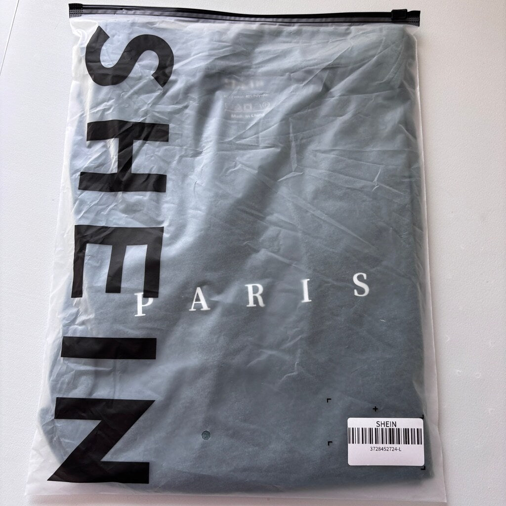 SHEIN Men's Size Large Green Paris Graphic T-Shirt Casual Streetwear Tee NIB