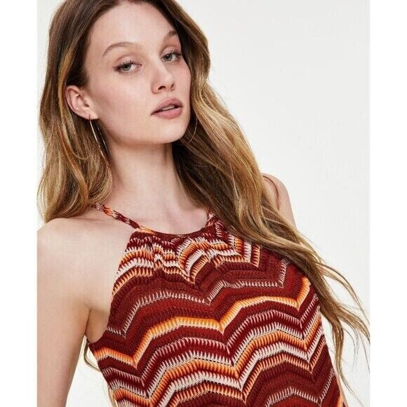BAR III Women's Crochet Chevron Print Tank NWT