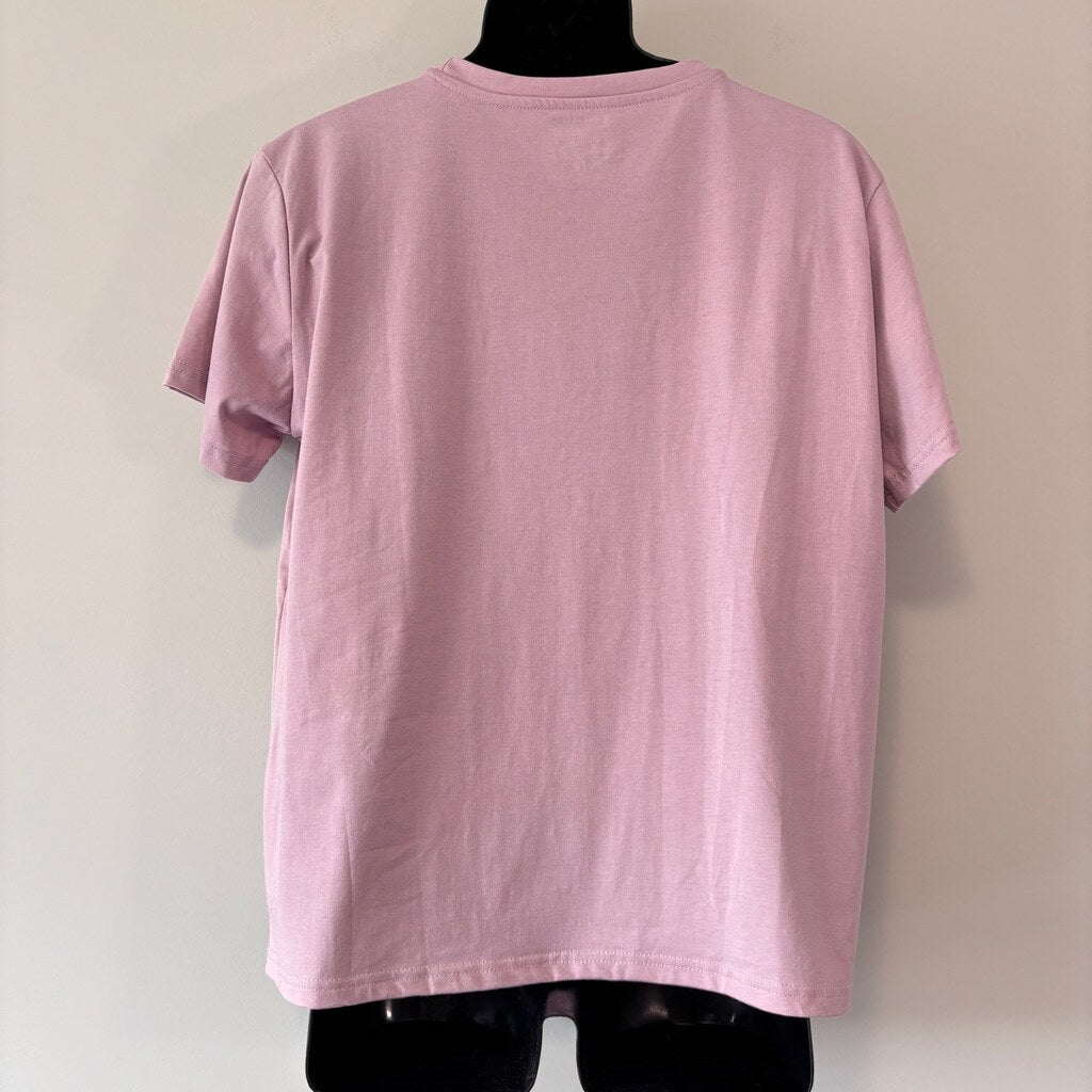 SHEIN Size XXL Pink Graphic Short Sleeve T-Shirt Funny Tee Casual Top NIB