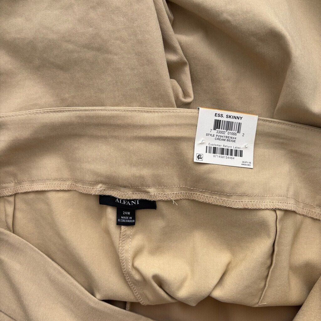 Alfani Women's Plus Size Beige Tummy-Control Pull-On Skinny Pants NWT