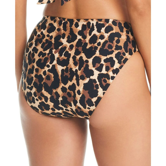 Bar III Women's Cheetah-Print Bikini High-Waisted Bottoms NWT