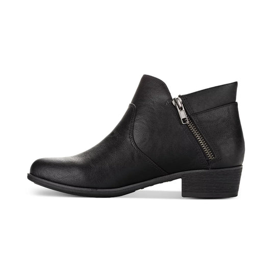 Sun + Stone Women's 7.5 Black Adelinee Double Zip Ankle Booties / Boots NIB