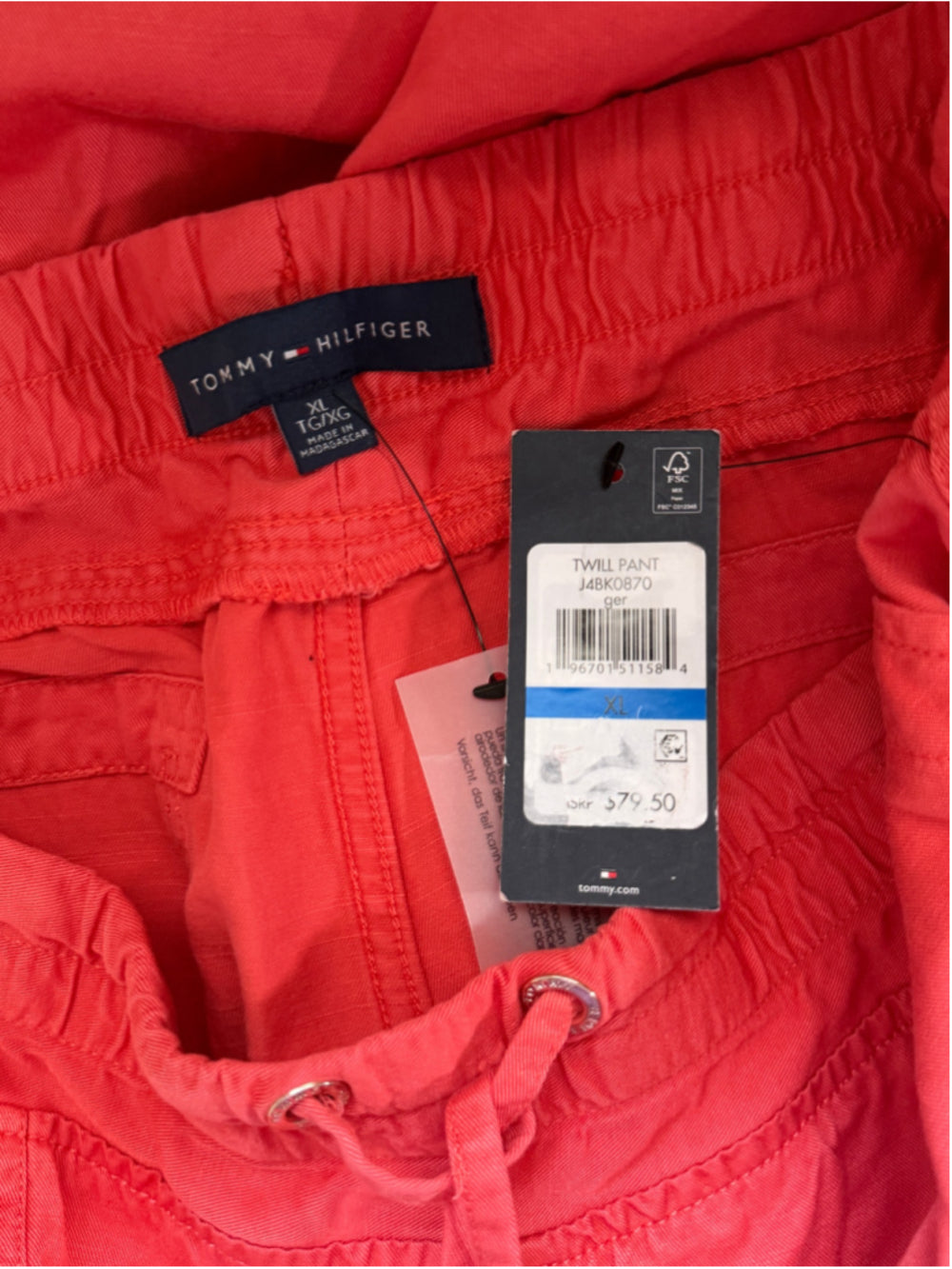 Tommy Hilfiger Women's XL Coral Rise Cuffed Twill Drawstring Pants NWT