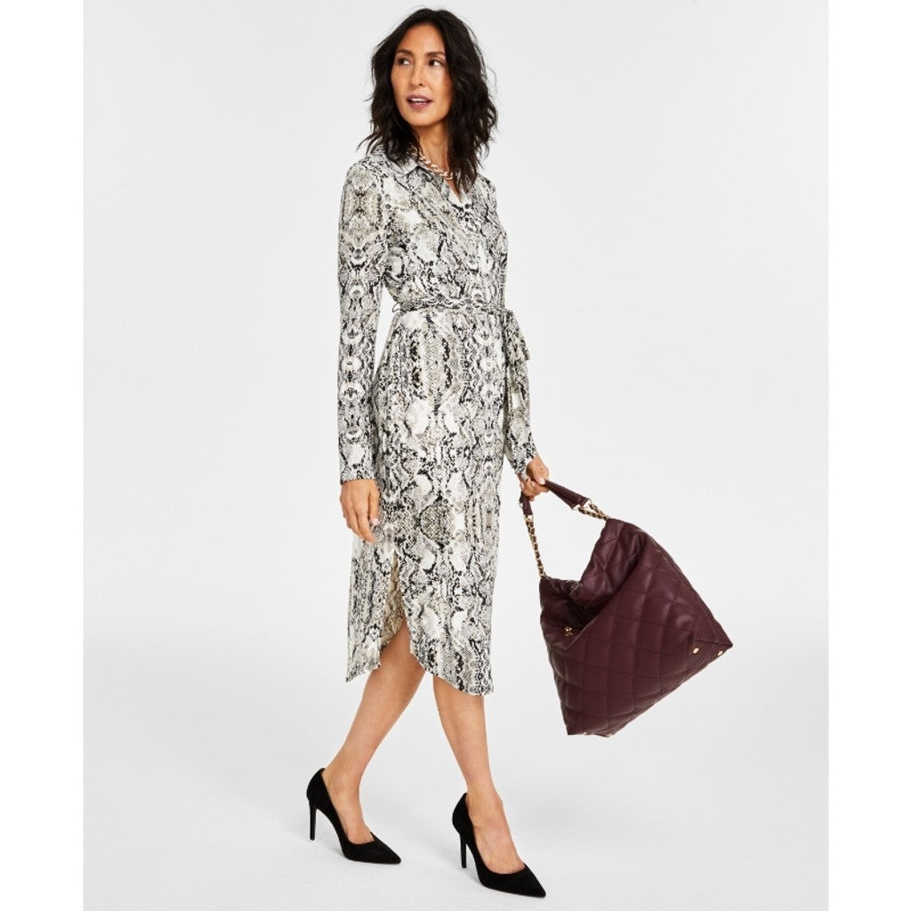 INC International Concepts Women's Snakeskin Printed Shirtdress NWT