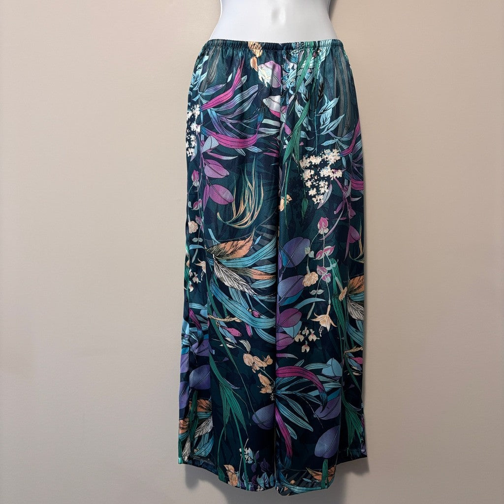 Linea Donatella Women's Turquoise 2-Pc. Cropped Satin Pajamas Set NWT