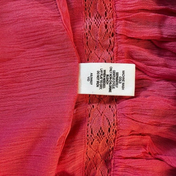 Planet Gold Juniors Size Large Adjustable Lace-Trim Pink Camisole NWOT