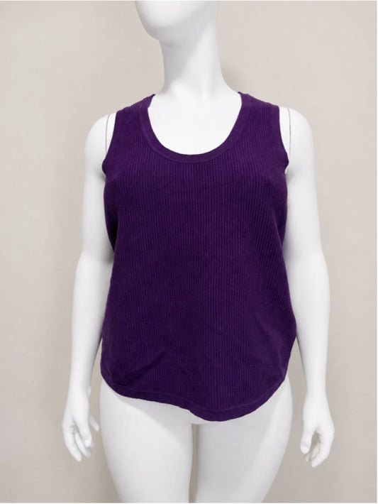 Nina Parker Plus Size 2X Royal Purple Ribbed Tank Pullover Sweater Vest NWT