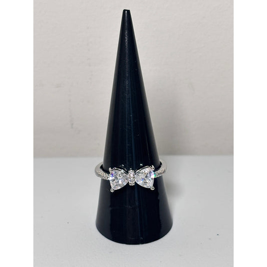 Gorgeous & Sparkly Bow Ring with Cubic Zirconia Accents NWT