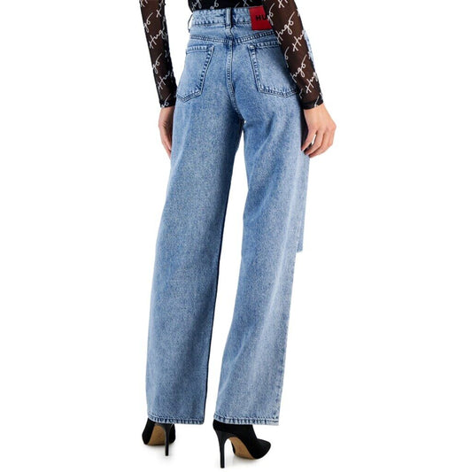 HUGO Boss Women's Size 25 Ripped Light-Wash High-Rise Denim Jeans NWT