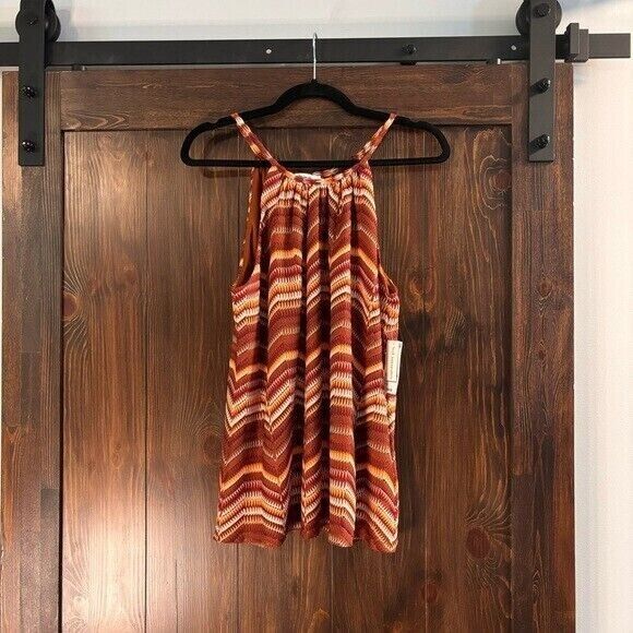 BAR III Women's Crochet Chevron Print Tank NWT