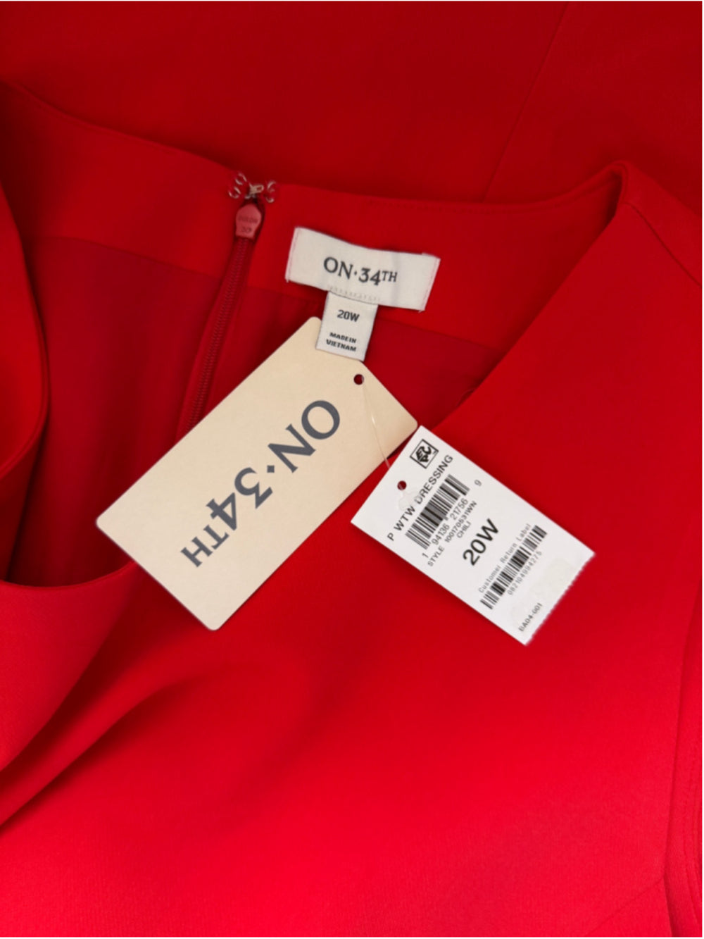 ON 34TH Plus Size 20W Red Double-Weave Sheath Sleeveless Mini Dress NWT