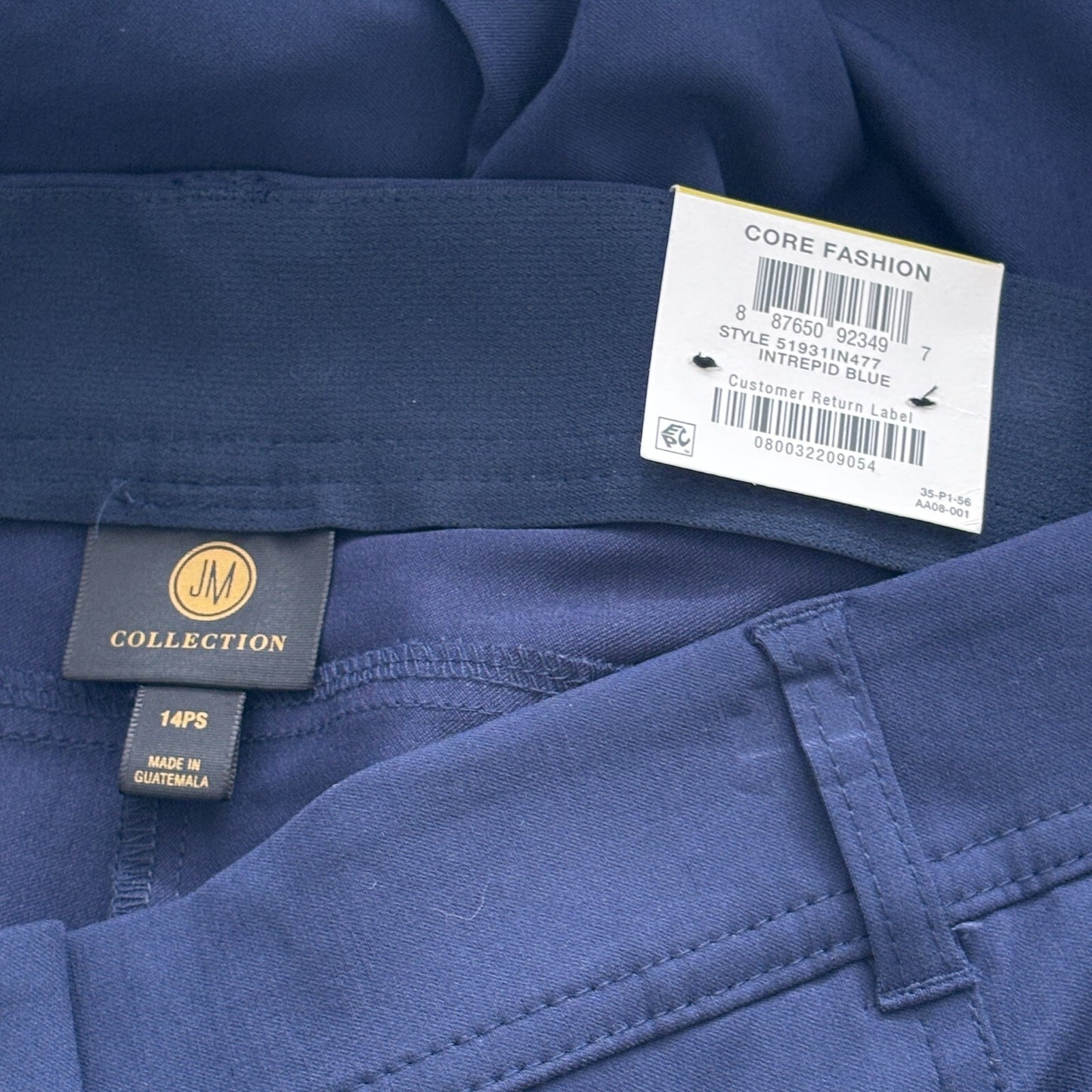 JM Collection Petite Tummy-Control Curvy Fit Navy Dress Pants NWT