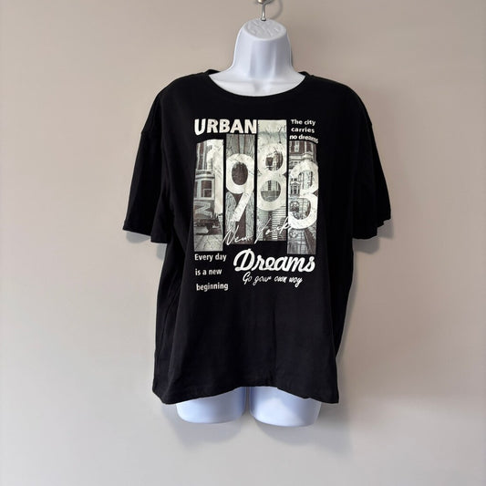 SHEIN Women's Oversized "Urban 1983" Graphic Printed Short Sleeve T-Shirt NIB