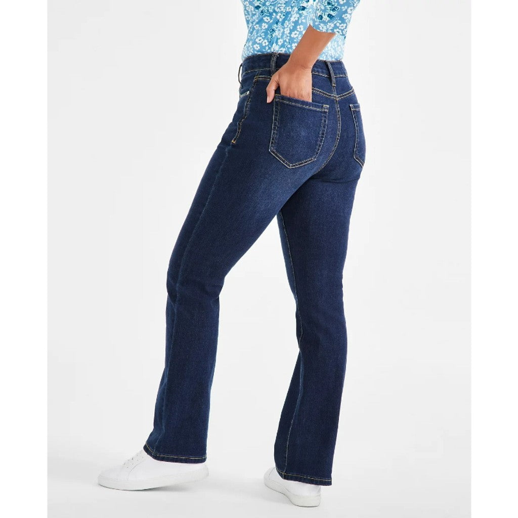Style & Co. Size 12 Petite Dark Blue Mid-Rise Curvy Bootcut Jeans NWT