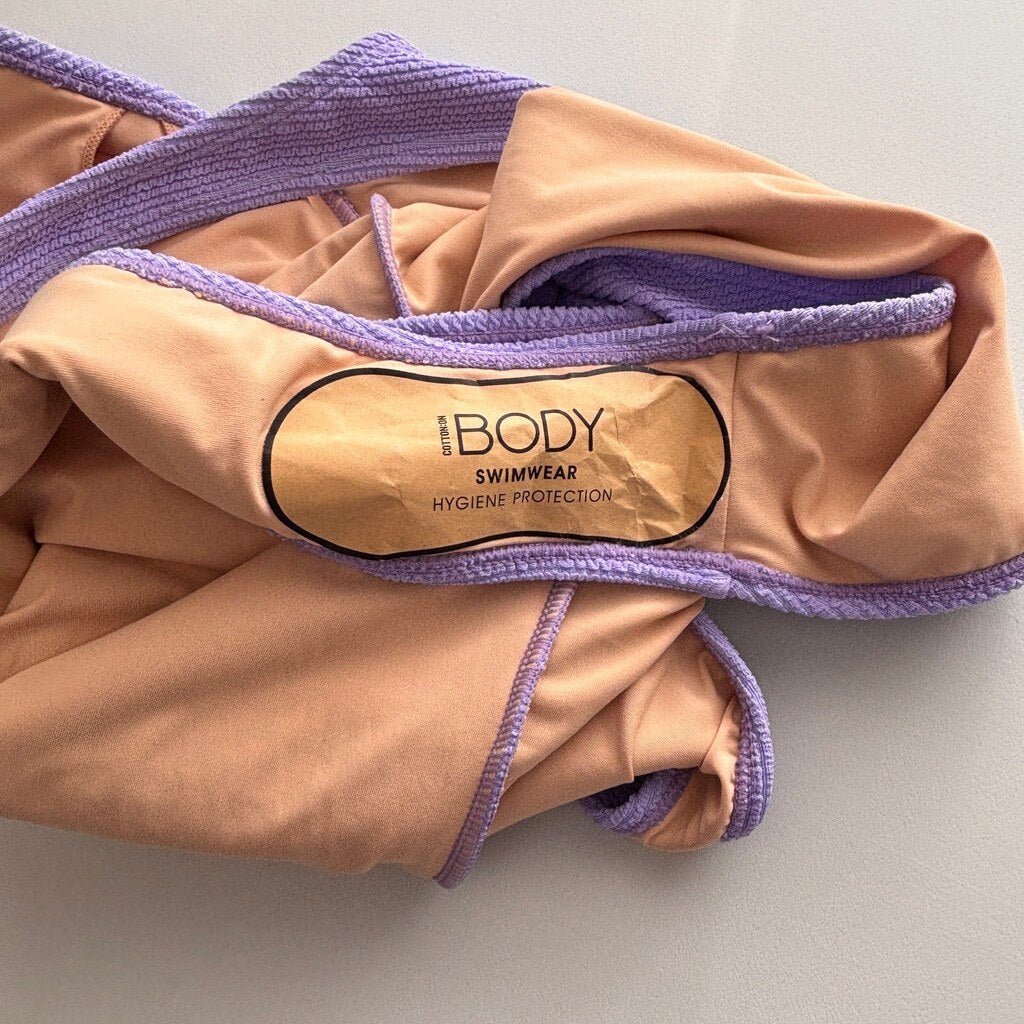 Cotton On Women's Purple Low-Back One-Piece Crinkle Swimsuit NWT