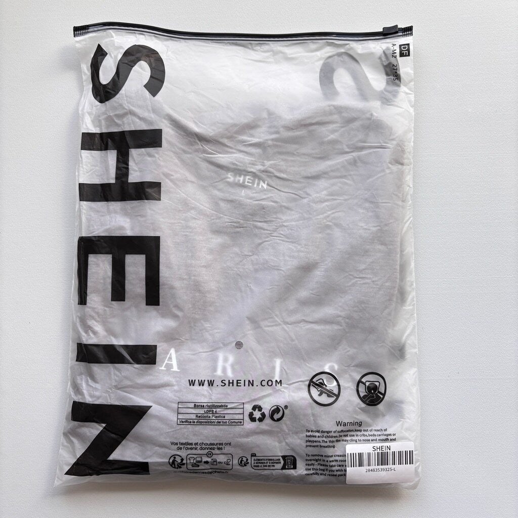 SHEIN Men's Minimalist Gray Paris Graphic T-Shirt Casual Streetwear NIB