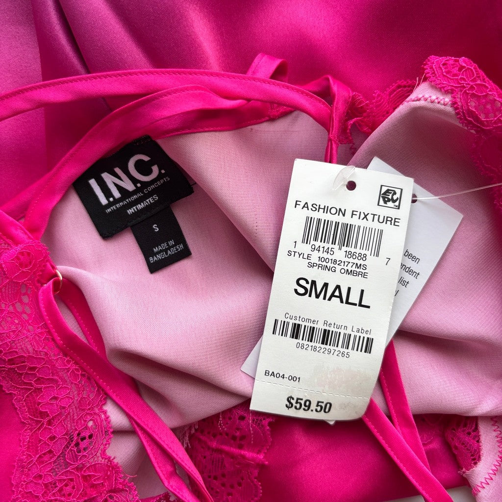 INC International Concepts Women's Small Pink Ombre Lace-Trim Nightgown NWT