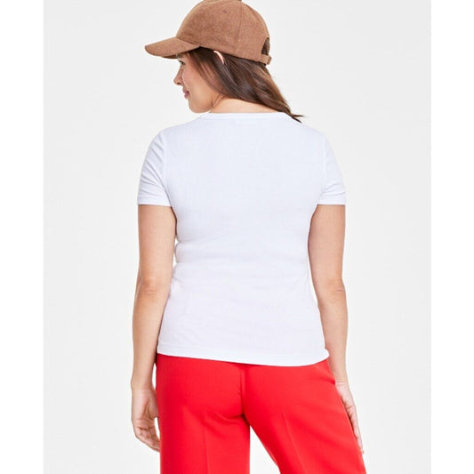 On 34th Women’s XL White Ribbed Casual T-Shirt NWT