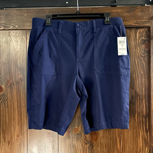 Karen Scott Women's Mid Rise Stretch-Waist Navy Casual Shorts NWT