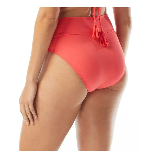Coco Reef Women's Medium Coral Pink Solid Crossover Bikini Bottoms Swimwear NWT