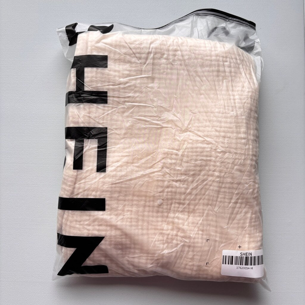 SHEIN Women's Medium Leisure Relaxed Fit Elastic Waist Cotton Crepe Pants NIB