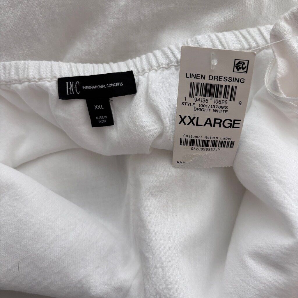 INC International Concepts Women's XXL White 100% Linen Halter Top NWT
