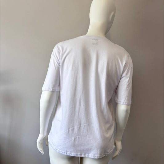 SHEIN Women's Medium White California Graphic Over-Sized Boxy T-Shirt NIB