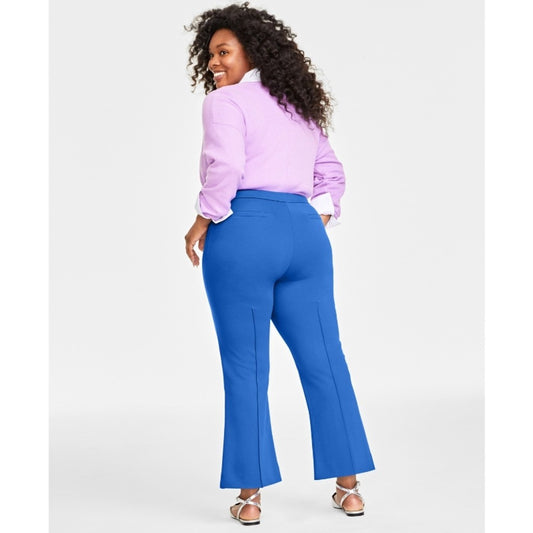 On 34th Women's Plus Size 3X Short Blue Ponte Kick-Flare Ankle Pants NWT