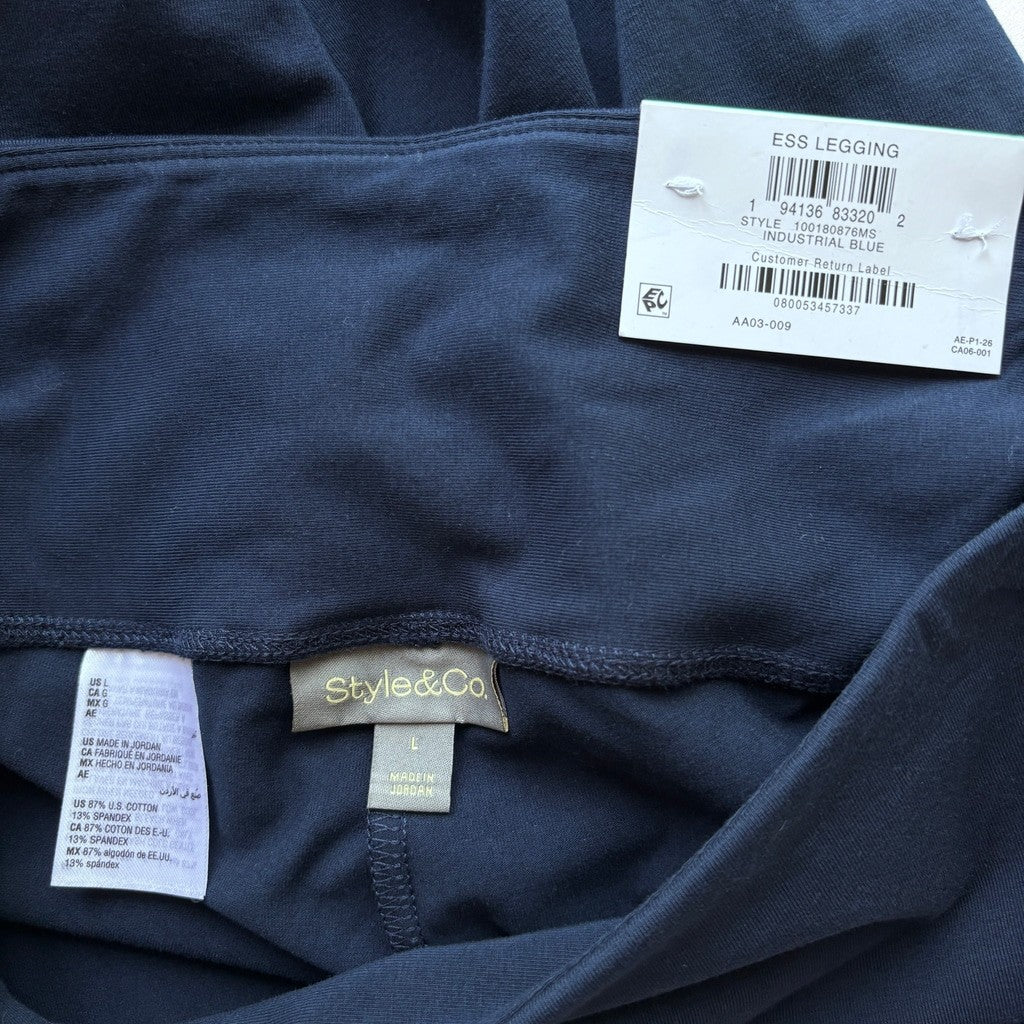 Style & Co. Women's Size Large Dark Blue High Rise Pulls on Leggings NWT