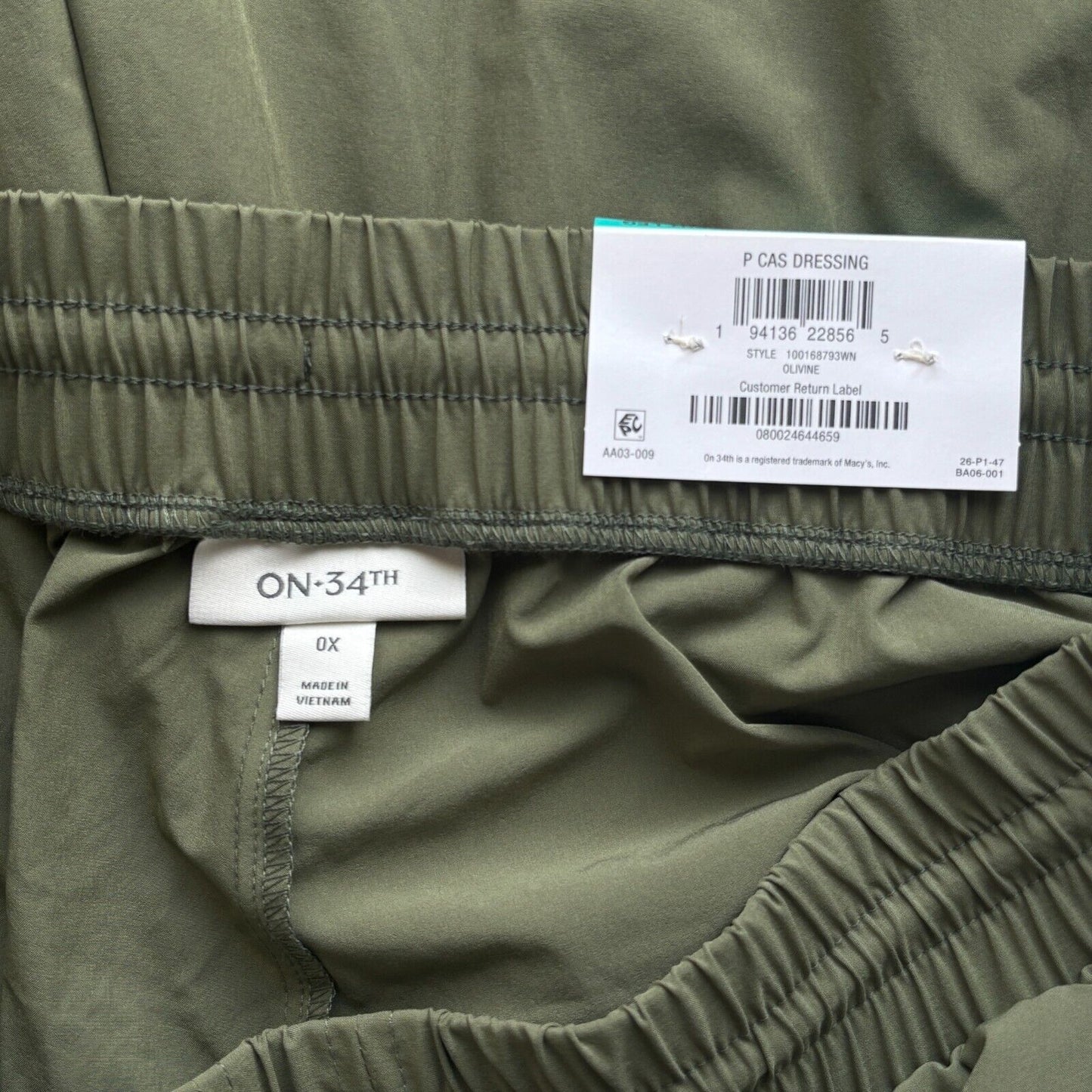 On 34th Plus Size Drawstring Green Commuter Pants NWT.