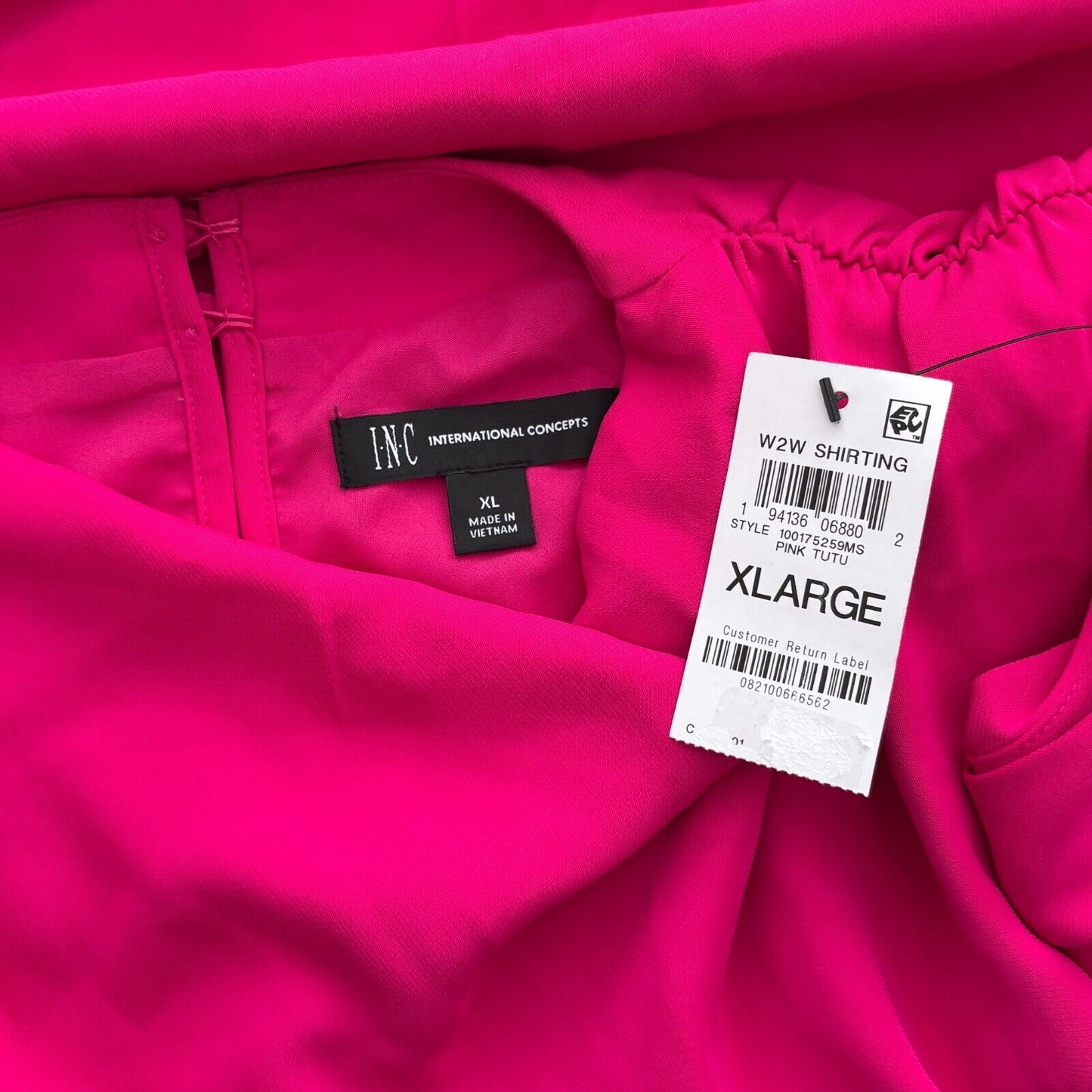 INC International Concepts Women's Hot Pink Sleeveless High Neck Blouse NWT