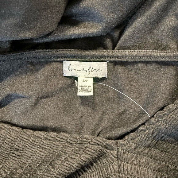 Love, Fire Juniors' Size Small Black Long-Sleeved Smocked Mini Dress NWOT