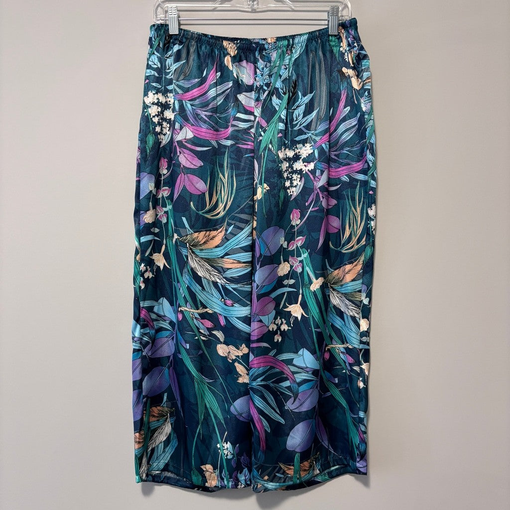 Linea Donatella Women's Turquoise 2-Pc. Cropped Satin Pajamas Set NWT