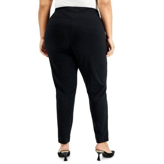 Calvin Klein Plus Size 0X Black Faux-Leather Front Leggings NWOT