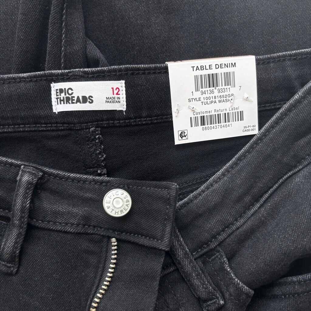Epic Threads Big Girls (Kids) Black Casual Frayed Hem Skinny Jeans NWT