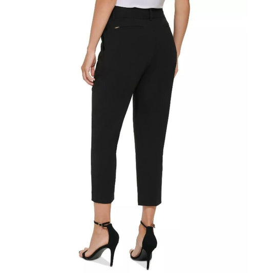 DKNY Women's 4 Black Tab-Waist D-Ring Ankle Dress Pants NWT