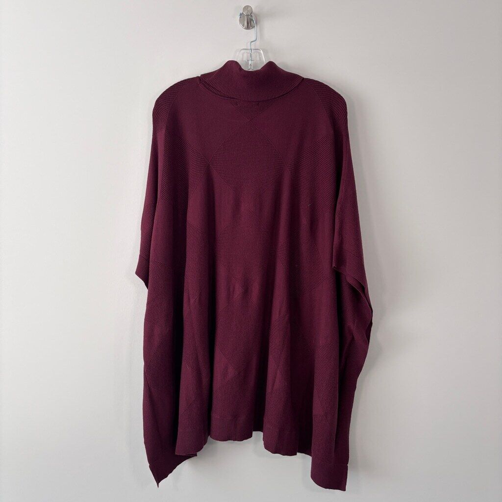 Alfani Women's XL Burgundy Red Turtleneck Poncho Sweater NWT